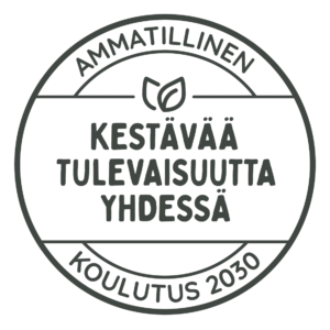 Kestävää tulevaisuutta yhdessä, ammatillinen koulutus 2030 -logo